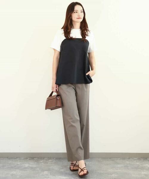 MK MICHEL KLEIN / エムケーミッシェルクラン その他パンツ | リネンライクストレートワイドパンツ/洗える | 詳細2