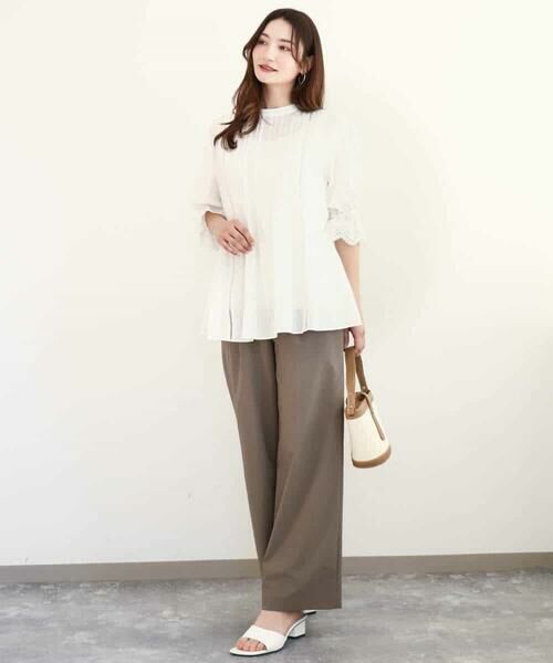 MK MICHEL KLEIN / エムケーミッシェルクラン その他パンツ | リネンライクストレートワイドパンツ/洗える | 詳細8