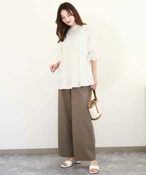 MK MICHEL KLEIN / エムケーミッシェルクラン その他パンツ | リネンライクストレートワイドパンツ/洗える | 詳細9