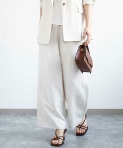 MK MICHEL KLEIN / エムケーミッシェルクラン チノ・ワークパンツ | リネン混イージーワイドパンツ/洗える