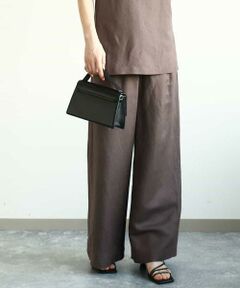 MK MICHEL KLEIN / エムケーミッシェルクラン チノ・ワークパンツ | リネン混イージーワイドパンツ/洗える