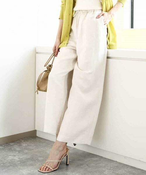 MK MICHEL KLEIN / エムケーミッシェルクラン チノ・ワークパンツ | リネン混イージーワイドパンツ/洗える | 詳細1