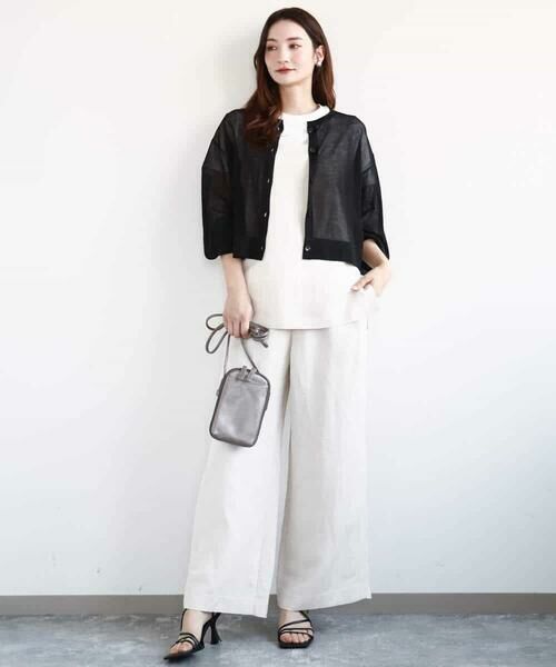 MK MICHEL KLEIN / エムケーミッシェルクラン チノ・ワークパンツ | リネン混イージーワイドパンツ/洗える | 詳細18