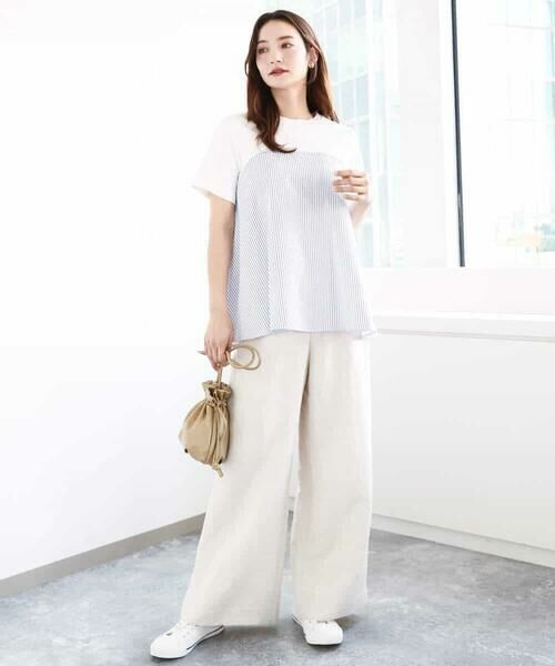 MK MICHEL KLEIN / エムケーミッシェルクラン チノ・ワークパンツ | リネン混イージーワイドパンツ/洗える | 詳細23