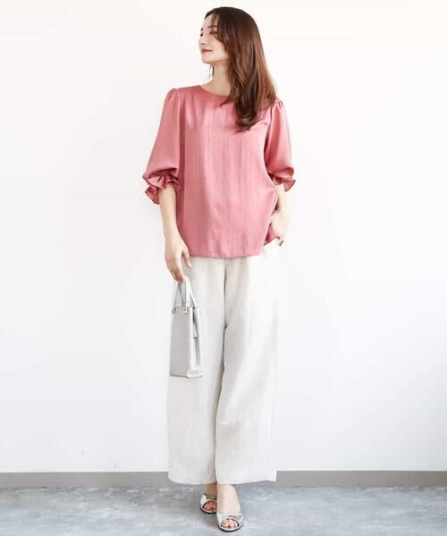 MK MICHEL KLEIN / エムケーミッシェルクラン チノ・ワークパンツ | リネン混イージーワイドパンツ/洗える | 詳細28