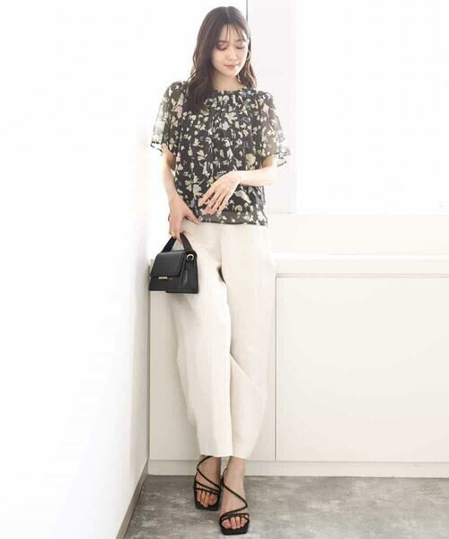 MK MICHEL KLEIN / エムケーミッシェルクラン チノ・ワークパンツ | リネン混イージーワイドパンツ/洗える | 詳細9