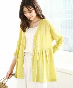 MK MICHEL KLEIN / エムケーミッシェルクラン カーディガン・ボレロ | ペプラムデザインVネックニットカーディガン/接触冷感/UVカット/洗える