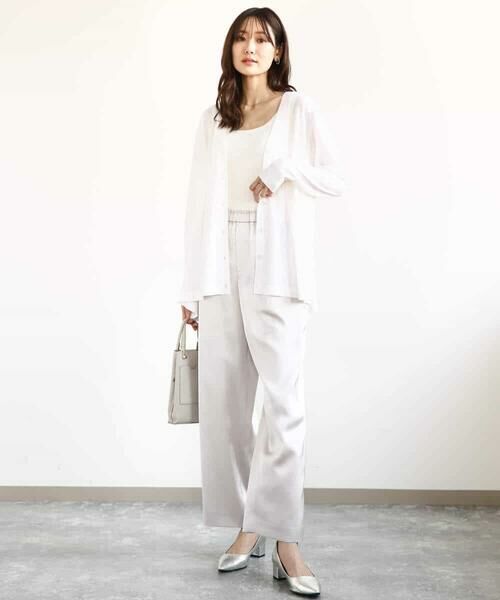 MK MICHEL KLEIN / エムケーミッシェルクラン カーディガン・ボレロ | ペプラムデザインVネックニットカーディガン/接触冷感/UVカット/洗える | 詳細13