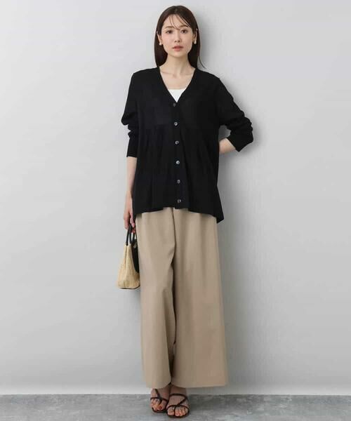 MK MICHEL KLEIN / エムケーミッシェルクラン カーディガン・ボレロ | ペプラムデザインVネックニットカーディガン/接触冷感/UVカット/洗える | 詳細17