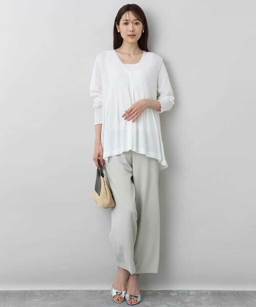 MK MICHEL KLEIN / エムケーミッシェルクラン カーディガン・ボレロ | ペプラムデザインVネックニットカーディガン/接触冷感/UVカット/洗える | 詳細19