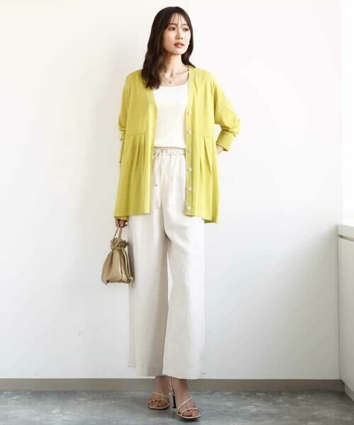 MK MICHEL KLEIN / エムケーミッシェルクラン カーディガン・ボレロ | ペプラムデザインVネックニットカーディガン/接触冷感/UVカット/洗える | 詳細2