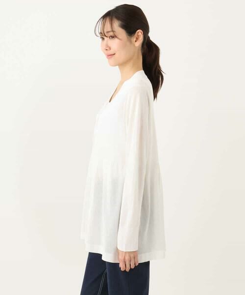 MK MICHEL KLEIN / エムケーミッシェルクラン カーディガン・ボレロ | ペプラムデザインVネックニットカーディガン/接触冷感/UVカット/洗える | 詳細23