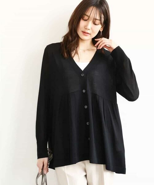 MK MICHEL KLEIN / エムケーミッシェルクラン カーディガン・ボレロ | ペプラムデザインVネックニットカーディガン/接触冷感/UVカット/洗える | 詳細6