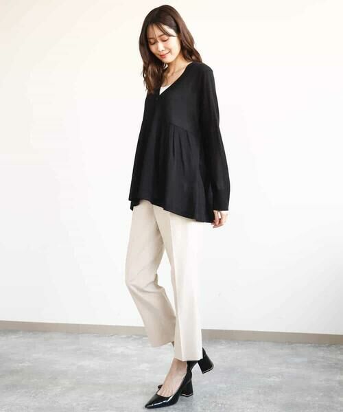 MK MICHEL KLEIN / エムケーミッシェルクラン カーディガン・ボレロ | ペプラムデザインVネックニットカーディガン/接触冷感/UVカット/洗える | 詳細8