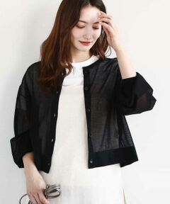 MK MICHEL KLEIN / エムケーミッシェルクラン カーディガン・ボレロ | ショート丈シアーニットカーディガン/接触冷感/洗える