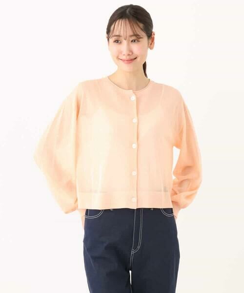 MK MICHEL KLEIN / エムケーミッシェルクラン カーディガン・ボレロ | ショート丈シアーニットカーディガン/接触冷感/洗える | 詳細14