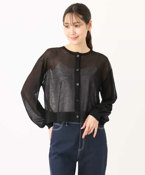 MK MICHEL KLEIN / エムケーミッシェルクラン カーディガン・ボレロ | ショート丈シアーニットカーディガン/接触冷感/洗える | 詳細23