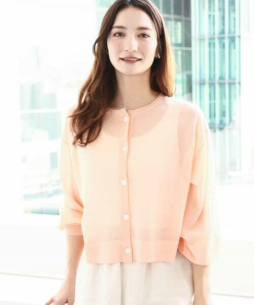 MK MICHEL KLEIN / エムケーミッシェルクラン カーディガン・ボレロ | ショート丈シアーニットカーディガン/接触冷感/洗える | 詳細4