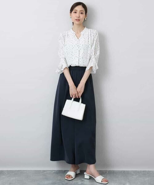 MK MICHEL KLEIN / エムケーミッシェルクラン シャツ・ブラウス | カラースクエアプリントブラウス/洗える | 詳細10