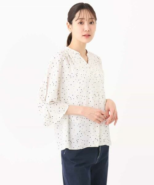 MK MICHEL KLEIN / エムケーミッシェルクラン シャツ・ブラウス | カラースクエアプリントブラウス/洗える | 詳細12