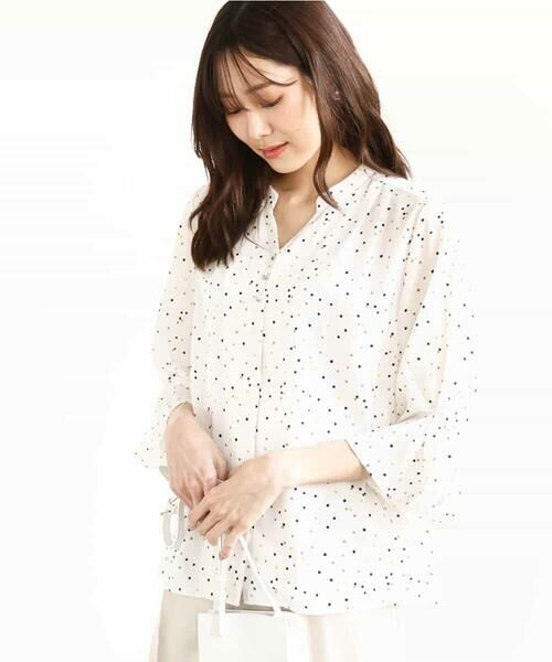 MK MICHEL KLEIN / エムケーミッシェルクラン シャツ・ブラウス | カラースクエアプリントブラウス/洗える | 詳細5