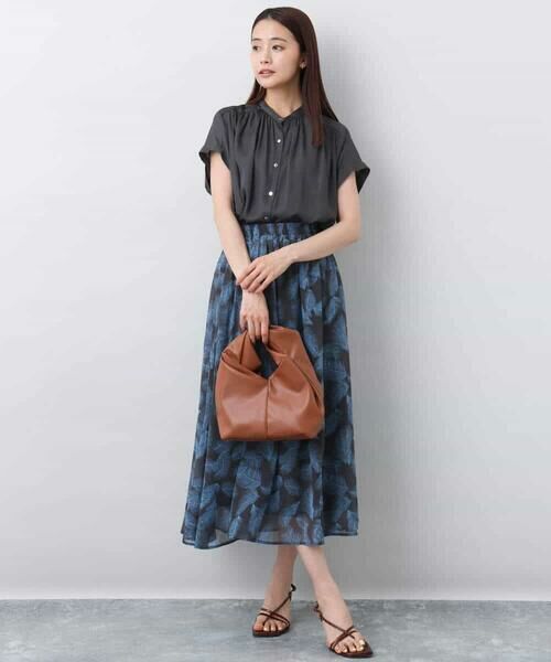 MK MICHEL KLEIN / エムケーミッシェルクラン シャツ・ブラウス | バンドカラーサテンブラウス/接触冷感/洗える | 詳細22