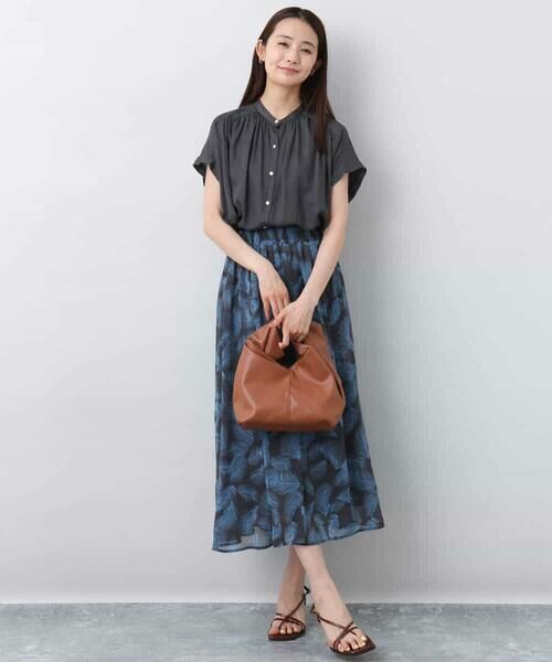 MK MICHEL KLEIN / エムケーミッシェルクラン シャツ・ブラウス | バンドカラーサテンブラウス/接触冷感/洗える | 詳細24