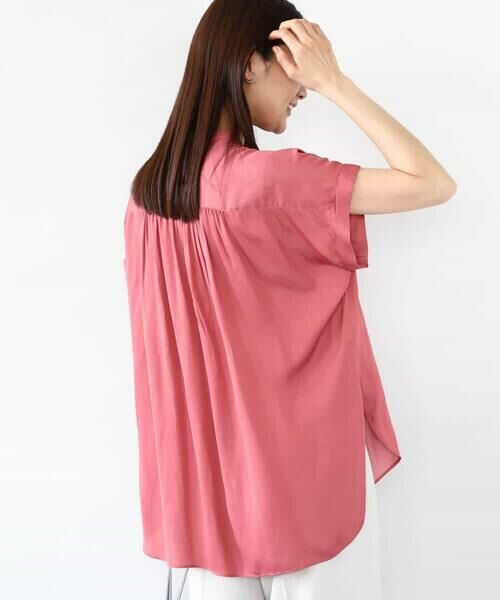 MK MICHEL KLEIN / エムケーミッシェルクラン シャツ・ブラウス | バンドカラーサテンブラウス/接触冷感/洗える | 詳細25