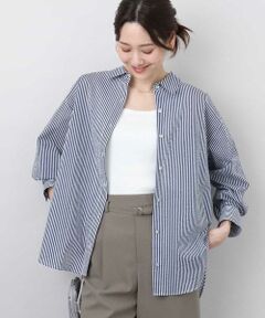 MK MICHEL KLEIN / エムケーミッシェルクラン シャツ・ブラウス | ストライプ柄サッカーシャツブラウス/洗える