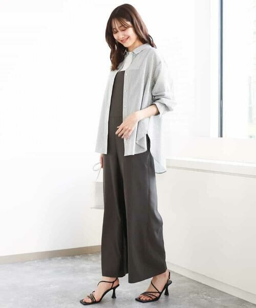 MK MICHEL KLEIN / エムケーミッシェルクラン シャツ・ブラウス | ストライプ柄サッカーシャツブラウス/洗える | 詳細14