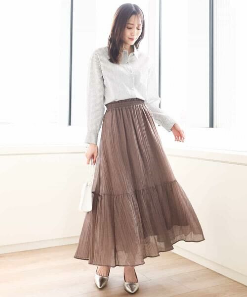 MK MICHEL KLEIN / エムケーミッシェルクラン シャツ・ブラウス | ストライプ柄サッカーシャツブラウス/洗える | 詳細15