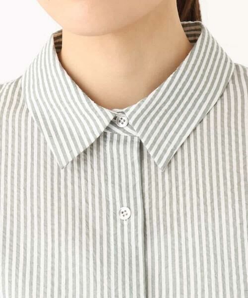 MK MICHEL KLEIN / エムケーミッシェルクラン シャツ・ブラウス | ストライプ柄サッカーシャツブラウス/洗える | 詳細25