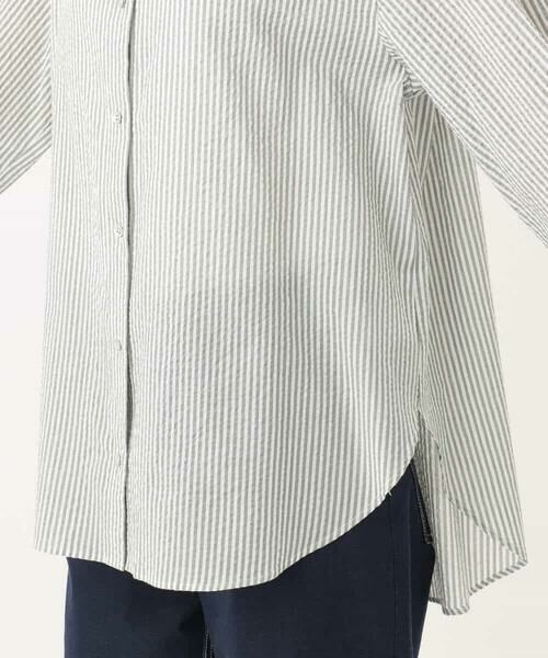 MK MICHEL KLEIN / エムケーミッシェルクラン シャツ・ブラウス | ストライプ柄サッカーシャツブラウス/洗える | 詳細28