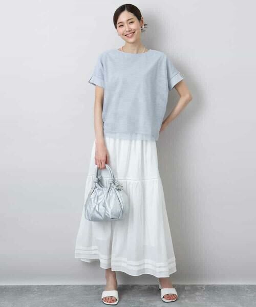 MK MICHEL KLEIN / エムケーミッシェルクラン カットソー | ボーダーチュールカットソー/接触冷感/洗える | 詳細10