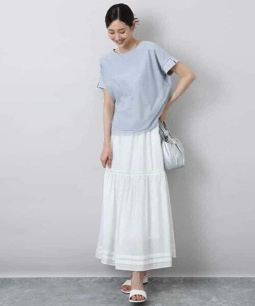 MK MICHEL KLEIN / エムケーミッシェルクラン カットソー | ボーダーチュールカットソー/接触冷感/洗える | 詳細12