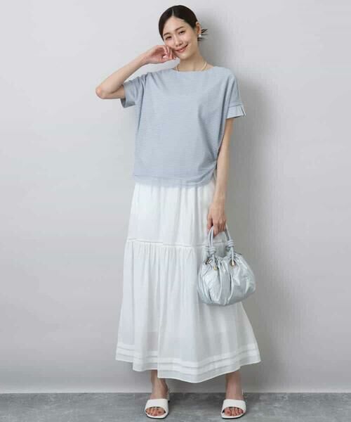 MK MICHEL KLEIN / エムケーミッシェルクラン カットソー | ボーダーチュールカットソー/接触冷感/洗える | 詳細13