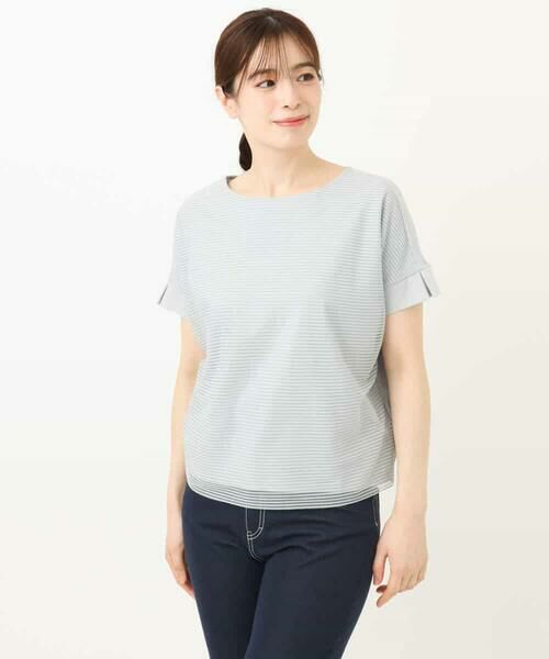 MK MICHEL KLEIN / エムケーミッシェルクラン カットソー | ボーダーチュールカットソー/接触冷感/洗える | 詳細14