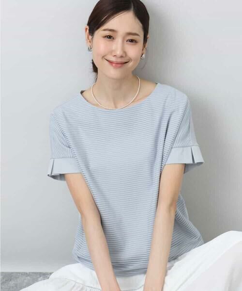 MK MICHEL KLEIN / エムケーミッシェルクラン カットソー | ボーダーチュールカットソー/接触冷感/洗える | 詳細9