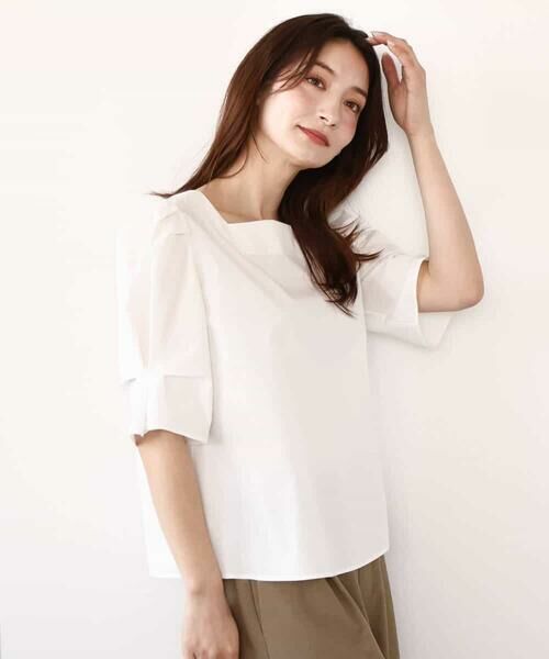 MK MICHEL KLEIN / エムケーミッシェルクラン シャツ・ブラウス | タックスリーブブラウス/洗える | 詳細1