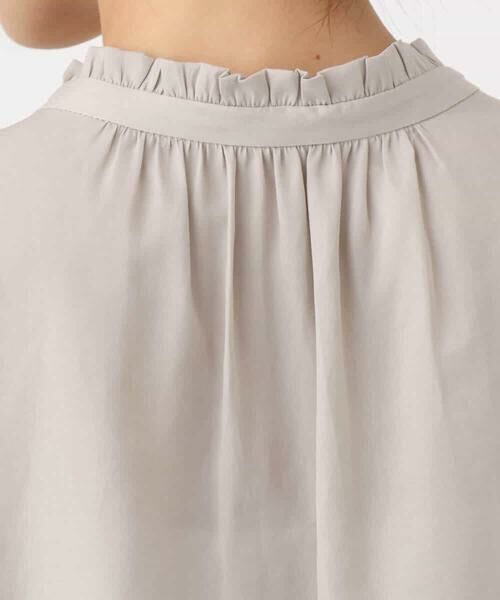 MK MICHEL KLEIN / エムケーミッシェルクラン シャツ・ブラウス | フリルネックデザインサテンブラウス/接触冷感/洗える | 詳細19