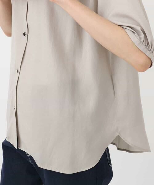 MK MICHEL KLEIN / エムケーミッシェルクラン シャツ・ブラウス | フリルネックデザインサテンブラウス/接触冷感/洗える | 詳細21