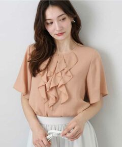 MK MICHEL KLEIN / エムケーミッシェルクラン シャツ・ブラウス | フリルディティールジョーゼットブラウス/洗える