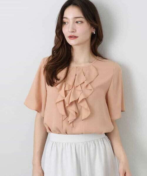 MK MICHEL KLEIN / エムケーミッシェルクラン シャツ・ブラウス | フリルディティールジョーゼットブラウス/洗える | 詳細13