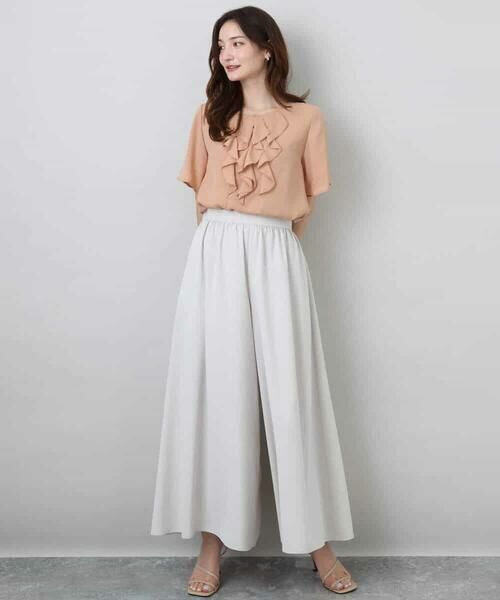 MK MICHEL KLEIN / エムケーミッシェルクラン シャツ・ブラウス | フリルディティールジョーゼットブラウス/洗える | 詳細16