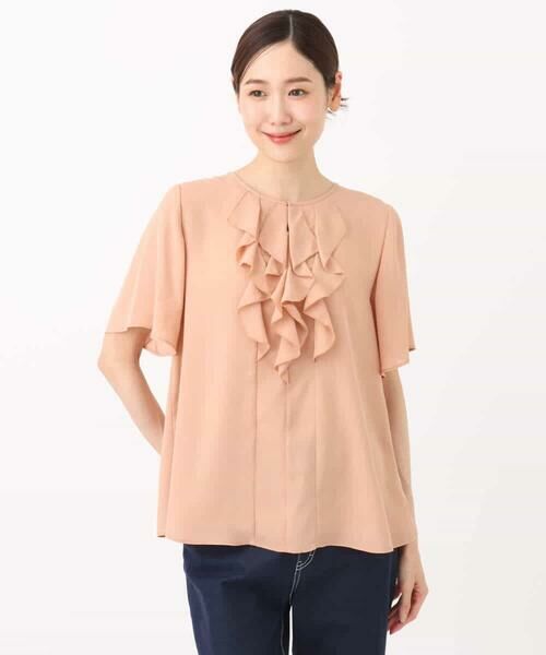 MK MICHEL KLEIN / エムケーミッシェルクラン シャツ・ブラウス | フリルディティールジョーゼットブラウス/洗える | 詳細17