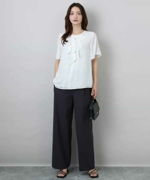 MK MICHEL KLEIN / エムケーミッシェルクラン シャツ・ブラウス | フリルディティールジョーゼットブラウス/洗える | 詳細2