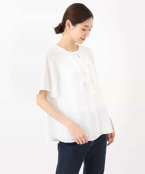 MK MICHEL KLEIN / エムケーミッシェルクラン シャツ・ブラウス | フリルディティールジョーゼットブラウス/洗える | 詳細27