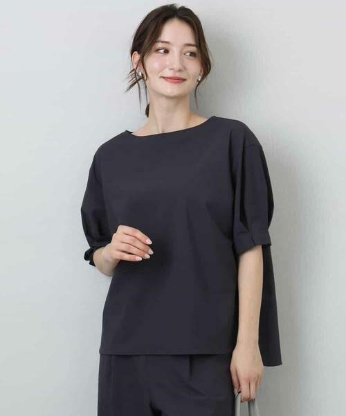 MK MICHEL KLEIN / エムケーミッシェルクラン シャツ・ブラウス | タックスリーブストレッチブラウス/洗える | 詳細1