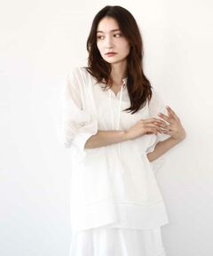 MK MICHEL KLEIN / エムケーミッシェルクラン シャツ・ブラウス | シアーチュニックブラウス/洗える