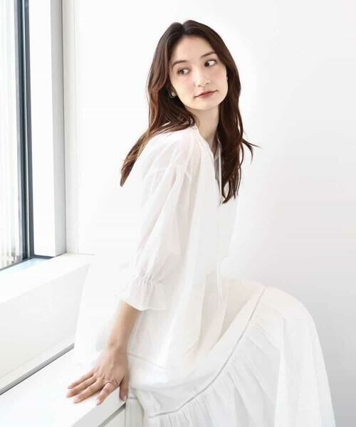 MK MICHEL KLEIN / エムケーミッシェルクラン シャツ・ブラウス | シアーチュニックブラウス/洗える | 詳細1